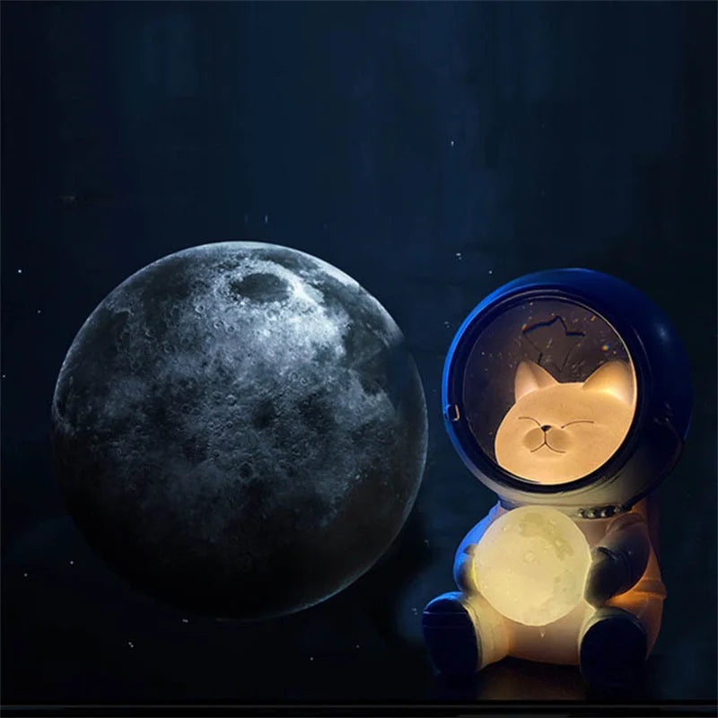 Lâmpada noturna nova com carregamento usb, lâmpada led para berçário, lua, astronautaro, decoração.