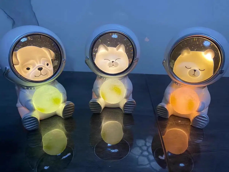 Lâmpada noturna nova com carregamento usb, lâmpada led para berçário, lua, astronautaro, decoração.